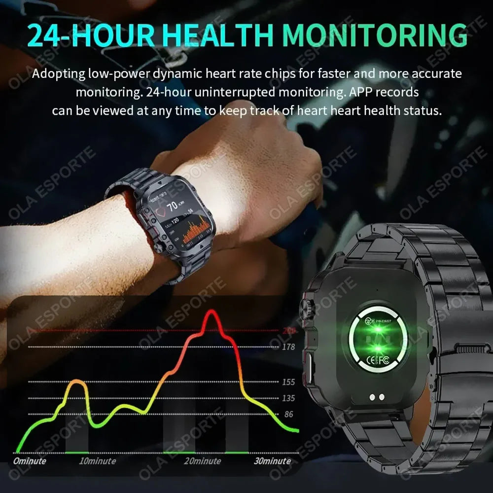 2025 New For Xiaomi Military Smart Watch Men IP68 5ATM Outdoor Sports