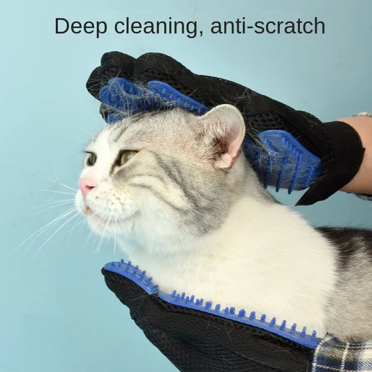 Silicone Pet Grooming Gloves Cats Hair Brush and Comb Gloves to Bath Dogs