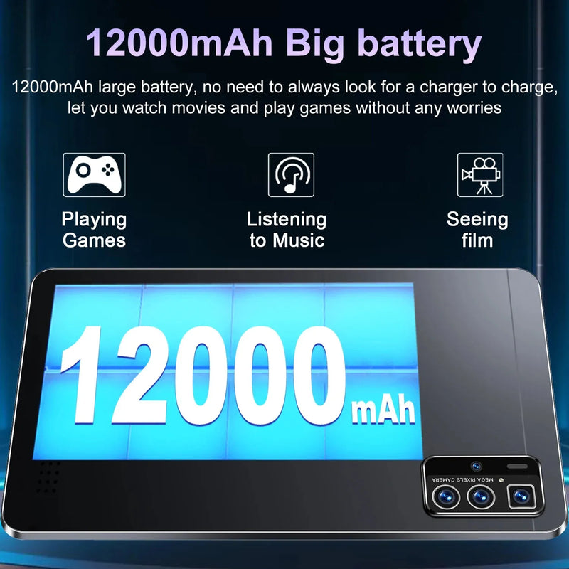 2025 5G New 10.36Inch Tablet Android 16GB RAM 1TB ROM Android 13.0 12000mAh - Loja Manuel Coelho