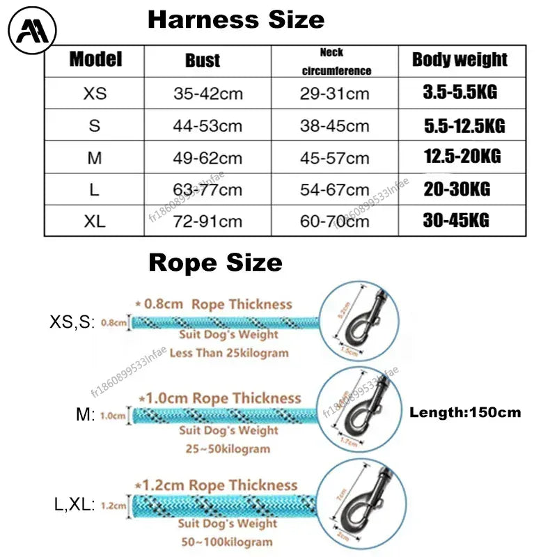 NUOYING Adjustable Dog Harness And Leash Nylon No Pull Design For Safe Soft Walks