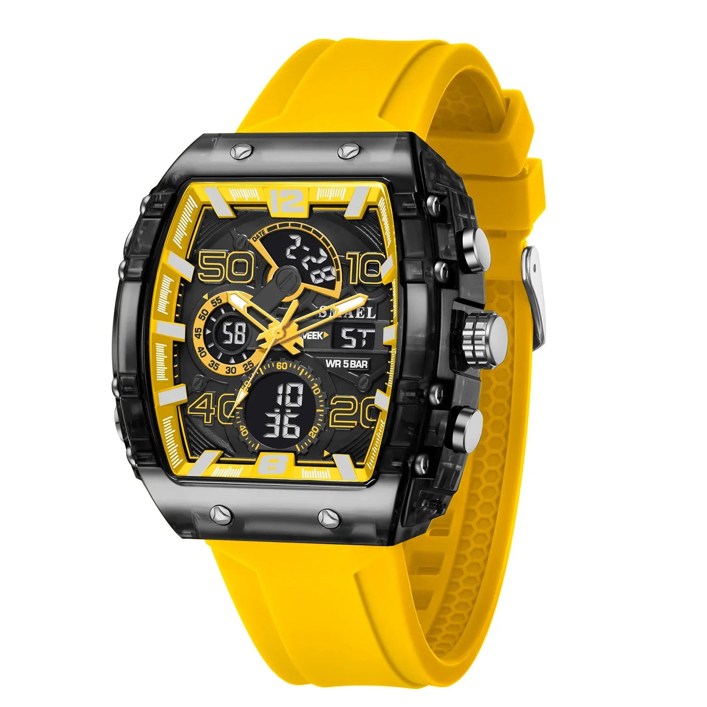 SMAEL 8109 New Men's Watch Multifunctional Sports 50M Waterproof Dual Display