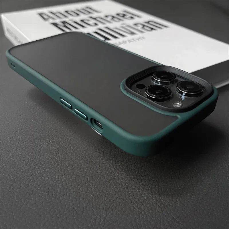 Armor Shockproof Hybrid Case for iPhone 15 14 16 Pro Max Matte Back Cover-Loja Manuel Coelho