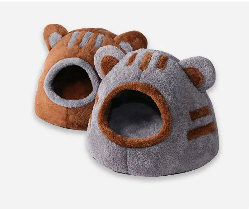 Winter Deep Sleep Comfort Cat Bed Bear Head Shape