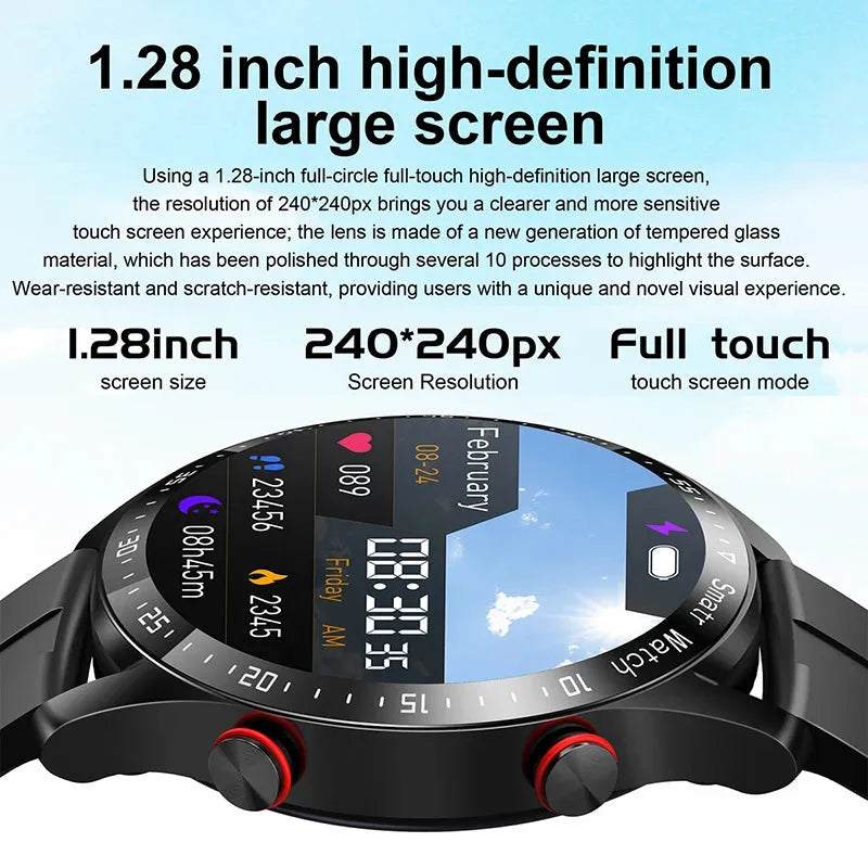 ECG+PPG Bluetooth Call Smart Watch Men Laser Health Blood Pressure-Loja Manuel Coelho