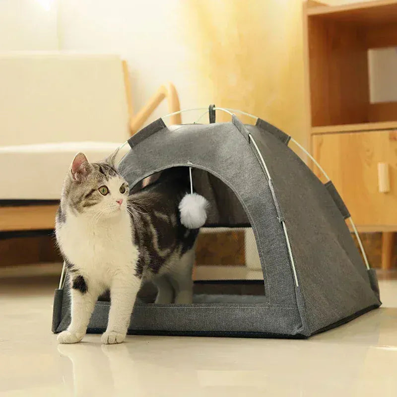 Pet Tent Bed Removable Cat Sofa Basket Canvas