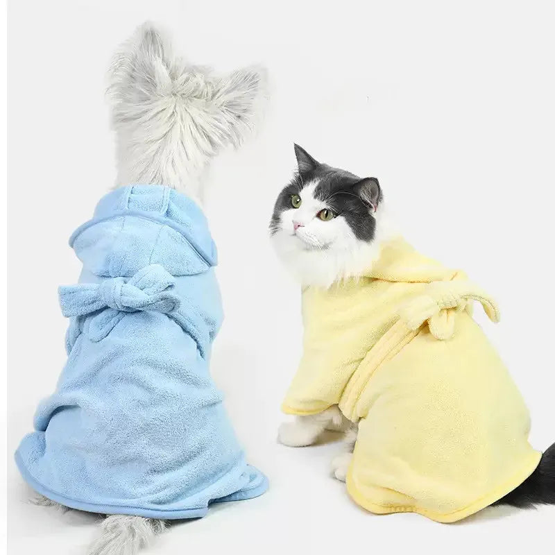 Pet Dog Towels Bathrobes With Cap Soft Drying Bath Pet For Cat Hoodies Puppy Super Absorbent Bathrobes Cleaning Necessary Supply