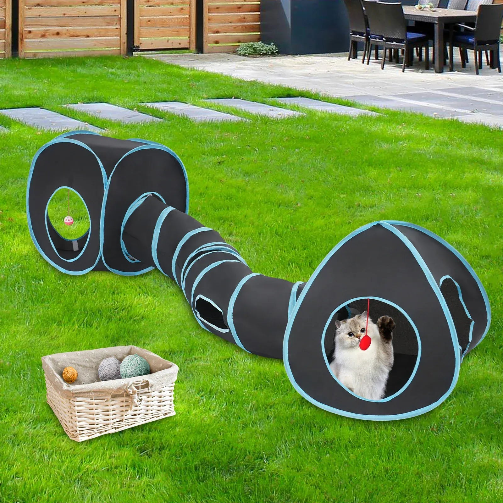 collapsible cat tunnel for indoor outdoor use