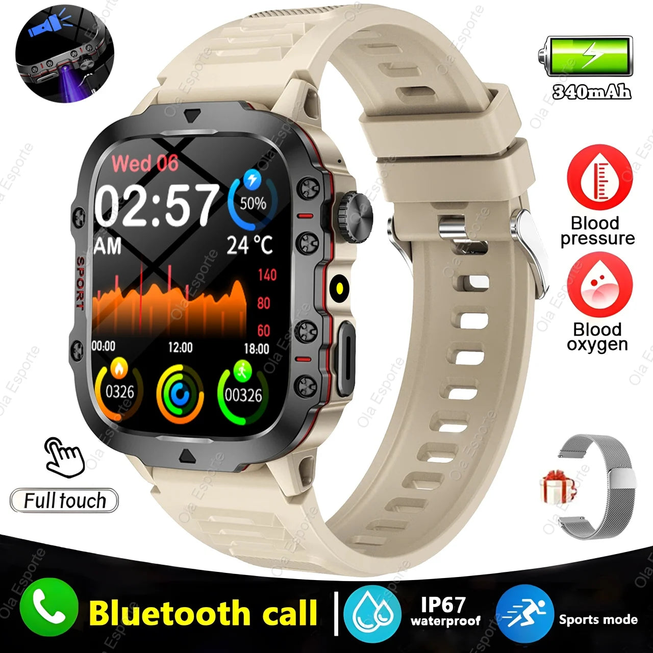 2025 New For Xiaomi Military Smart Watch Men IP68 5ATM Outdoor Sports