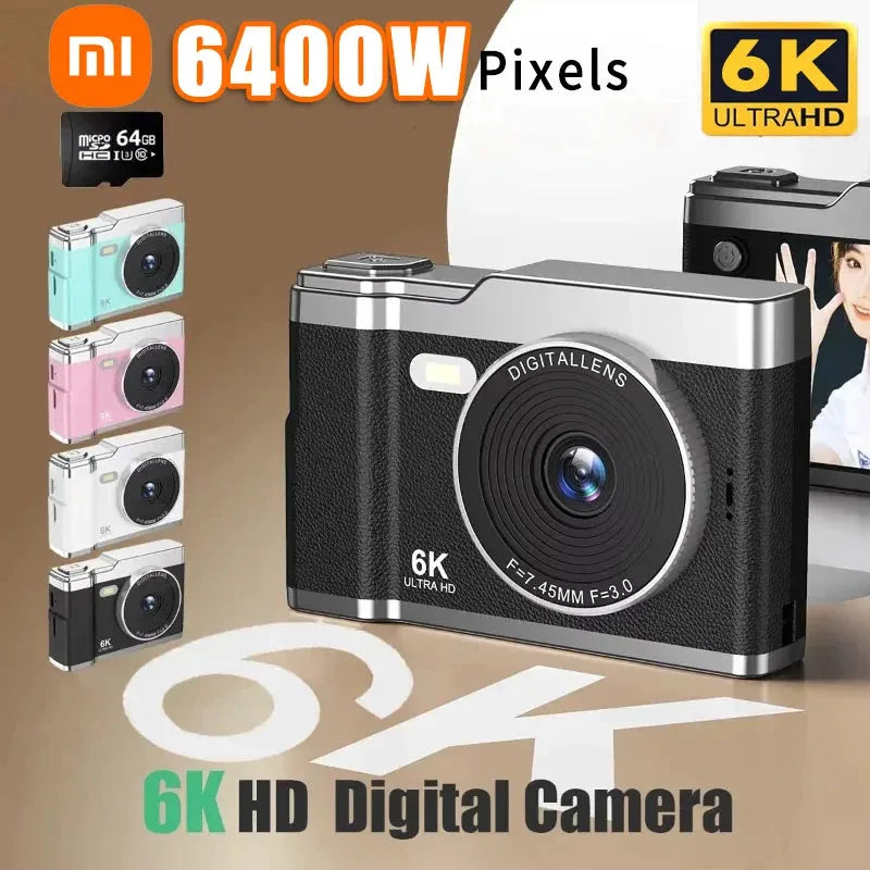 Xiaomi 6k Hd Digital Camera 6400W 2.4in Ips Display With Fill Light 8x Zoom Video Camera - Loja Manuel Coelho