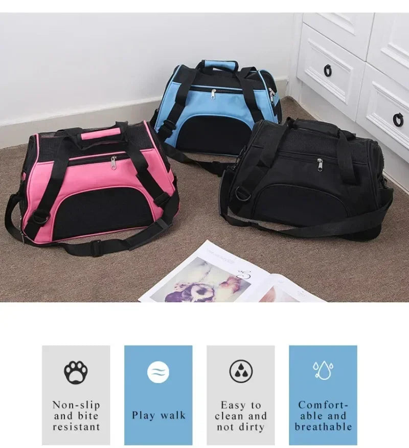 Bolsa de transporte para gatos, bolsa portátil e dobrável