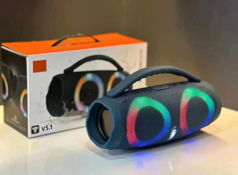 High Power Bluetooth Speaker with RGB Lights, Waterproof, Wireless Subwoofer - Loja Manuel Coelho