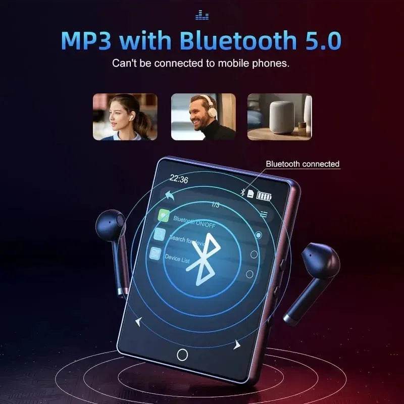 32GB 2.8 Inch Touch Screen Bluetooth 5.0 MP3 Player, HiFi Music Player with Speaker - Loja Manuel Coelho