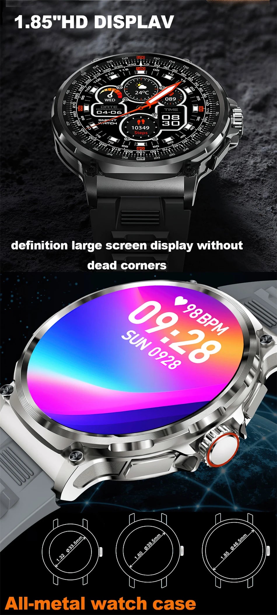 2024 New For Huawei Xiaomi Men GPS Track Smart Watch 1.85 Inch Ultra HD AMOLED