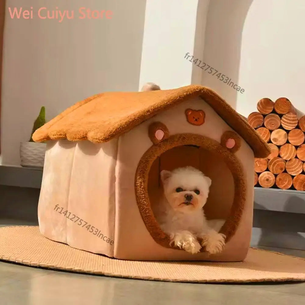 Casa para cães pequenos e médios, ideal para o inverno