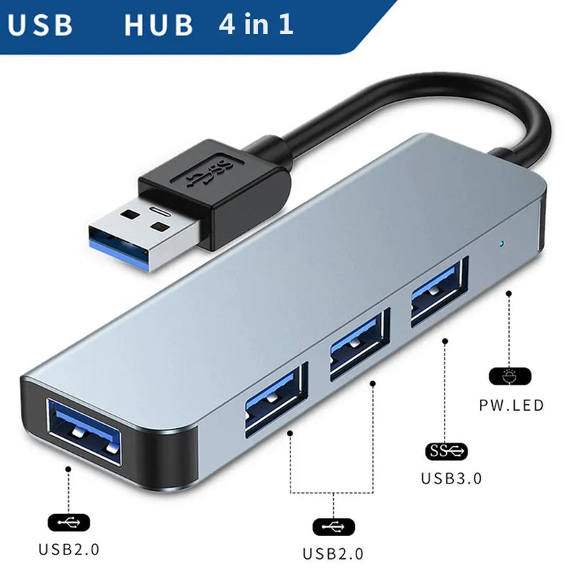 4/5/6/8/11 in 1 Type C Dock USB Hub 3.0 Splitter Multiport Adapter 4K HDMI - Loja Manuel Coelho