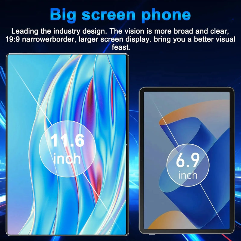 2025 5G Tablet Android 13.0 Brand New 11.6 inch 16GB RAM 1TB ROM Tablet 16MP 32MP - Loja Manuel Coelho