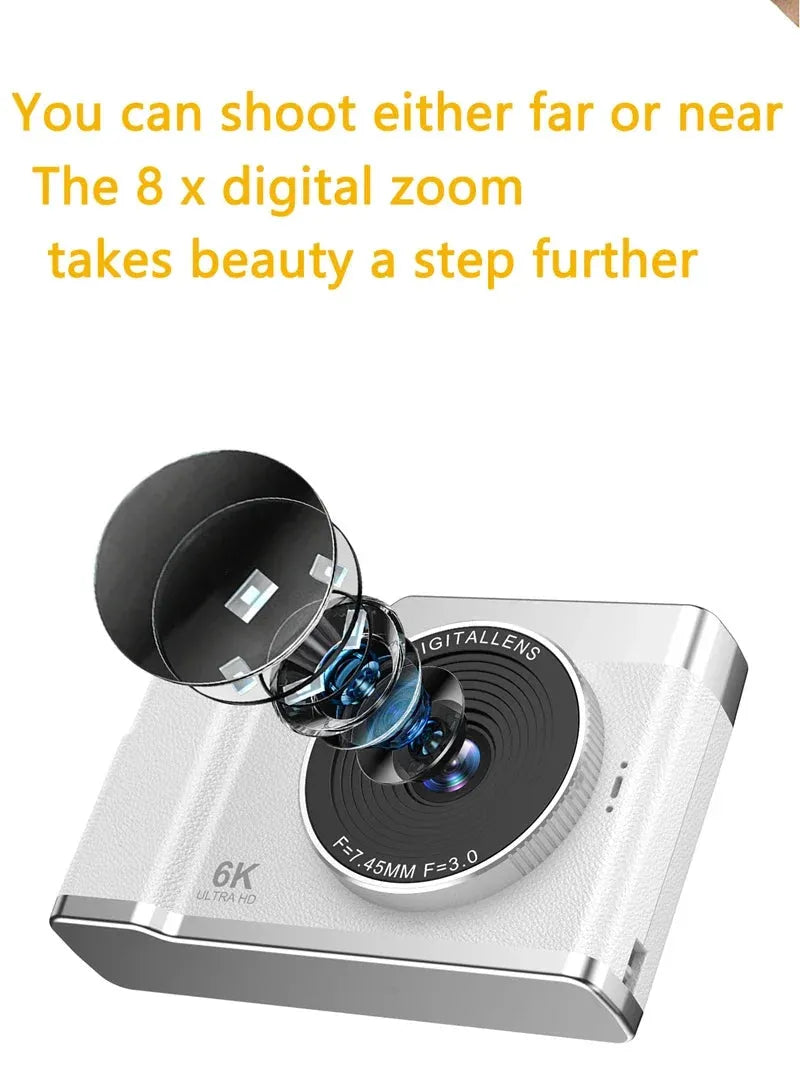 Xiaomi 6k Hd Digital Camera 6400W 2.4in Ips Display With Fill Light 8x Zoom Video Camera - Loja Manuel Coelho
