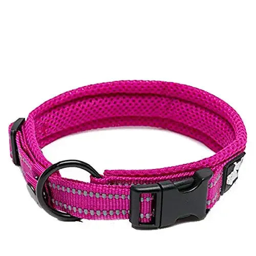 Reflective Dog Collar Adjustable Nylon Quick-Release Padded Person