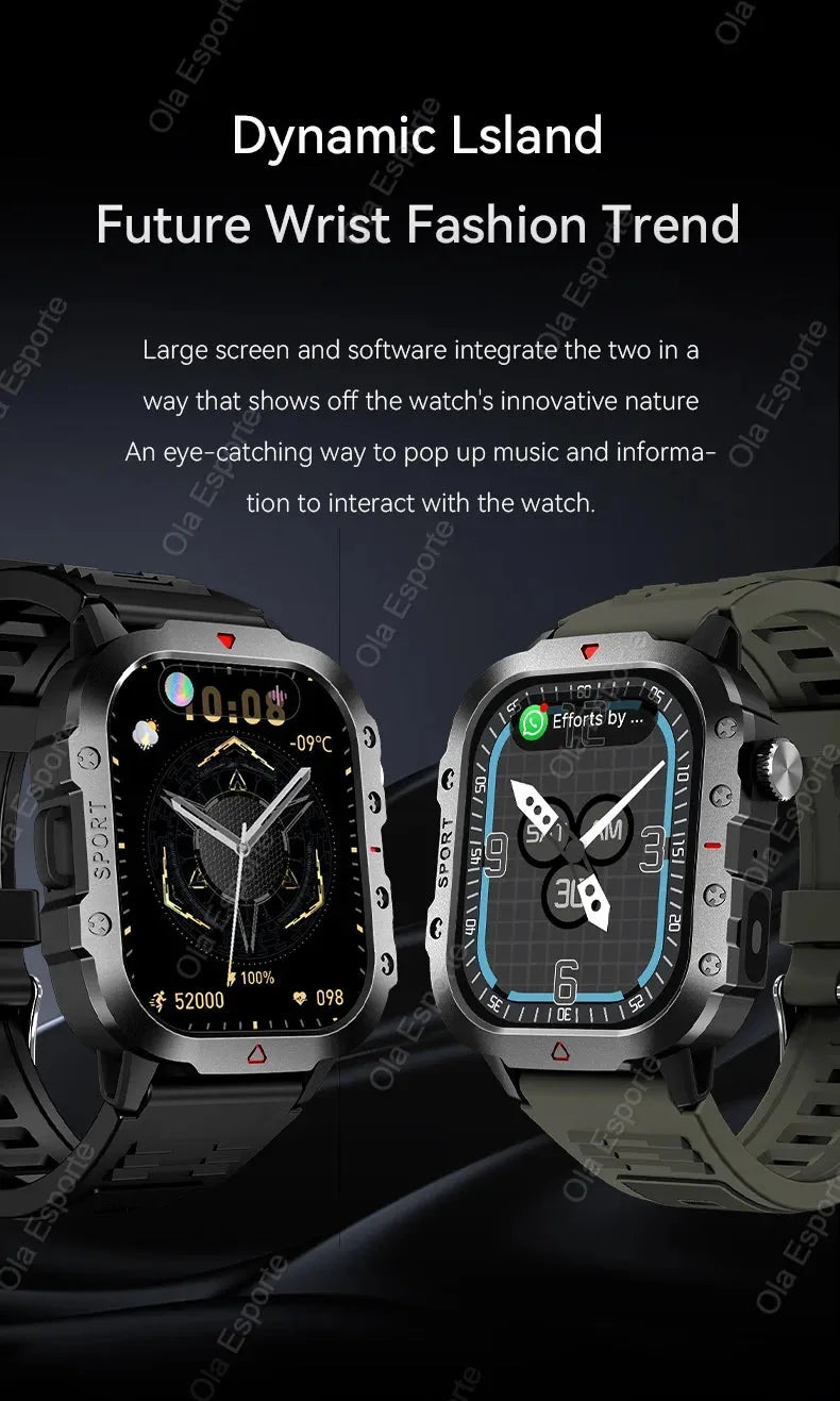 New For Huawei Xiaomi Military GPS Smart Watch Men Flashlight Compass Waterproof-Loja Manuel Coelho