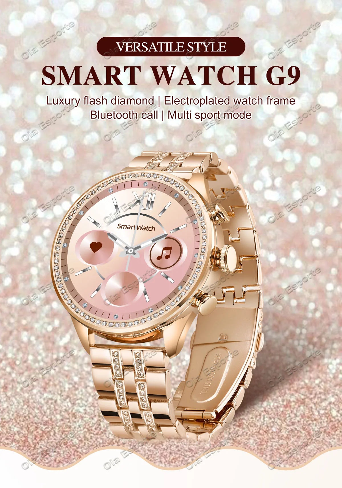 For Huawei Xiaomi Apple Samsung Smart Watch Women Ladies 2024 New Bluetooth
