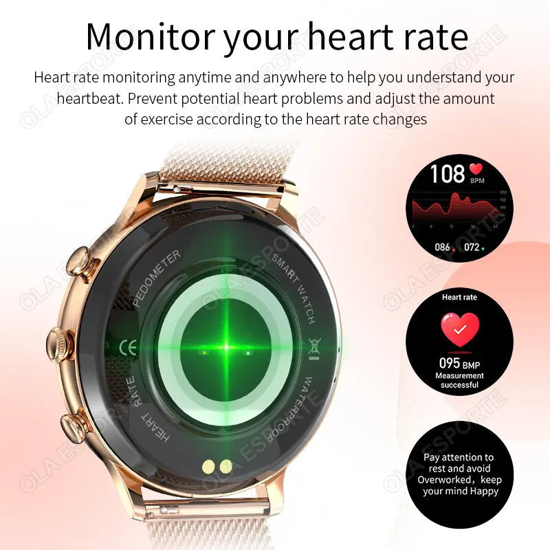 For Huawei Xiaomi Apple Samsung Smart Watch Women Ladies 2024 New Bluetooth