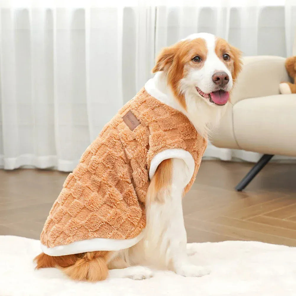 flannel dog winter warm sweater for cozy warmth and style, perfect for chilly weather walks and lounging.