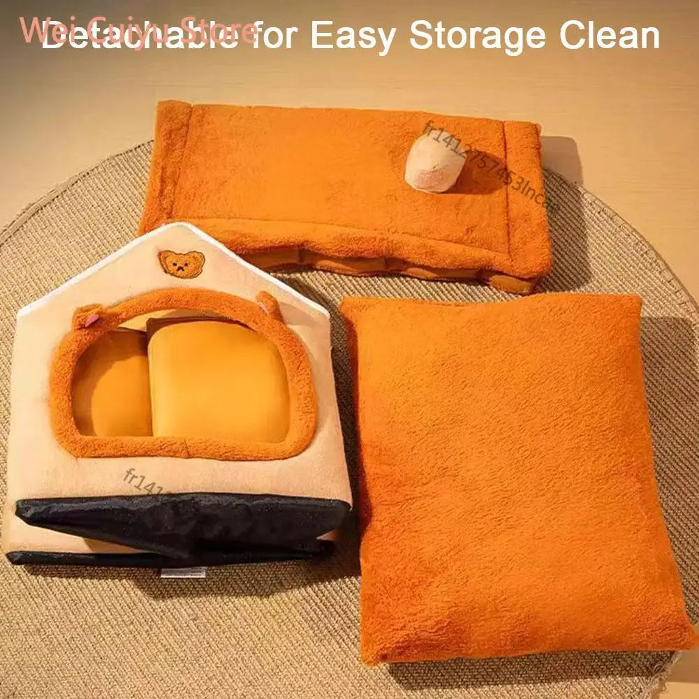 Casa para cães pequenos e médios, ideal para o inverno