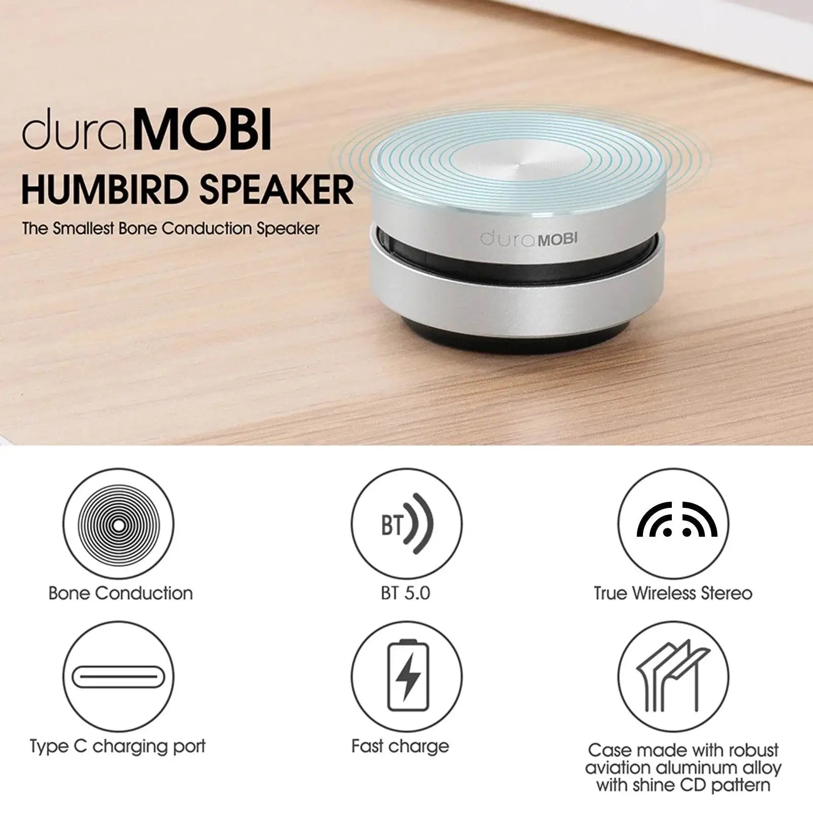 1/2 Pack Wirelessly BT Speaker Bone Conduction Speakers Mini Portable
