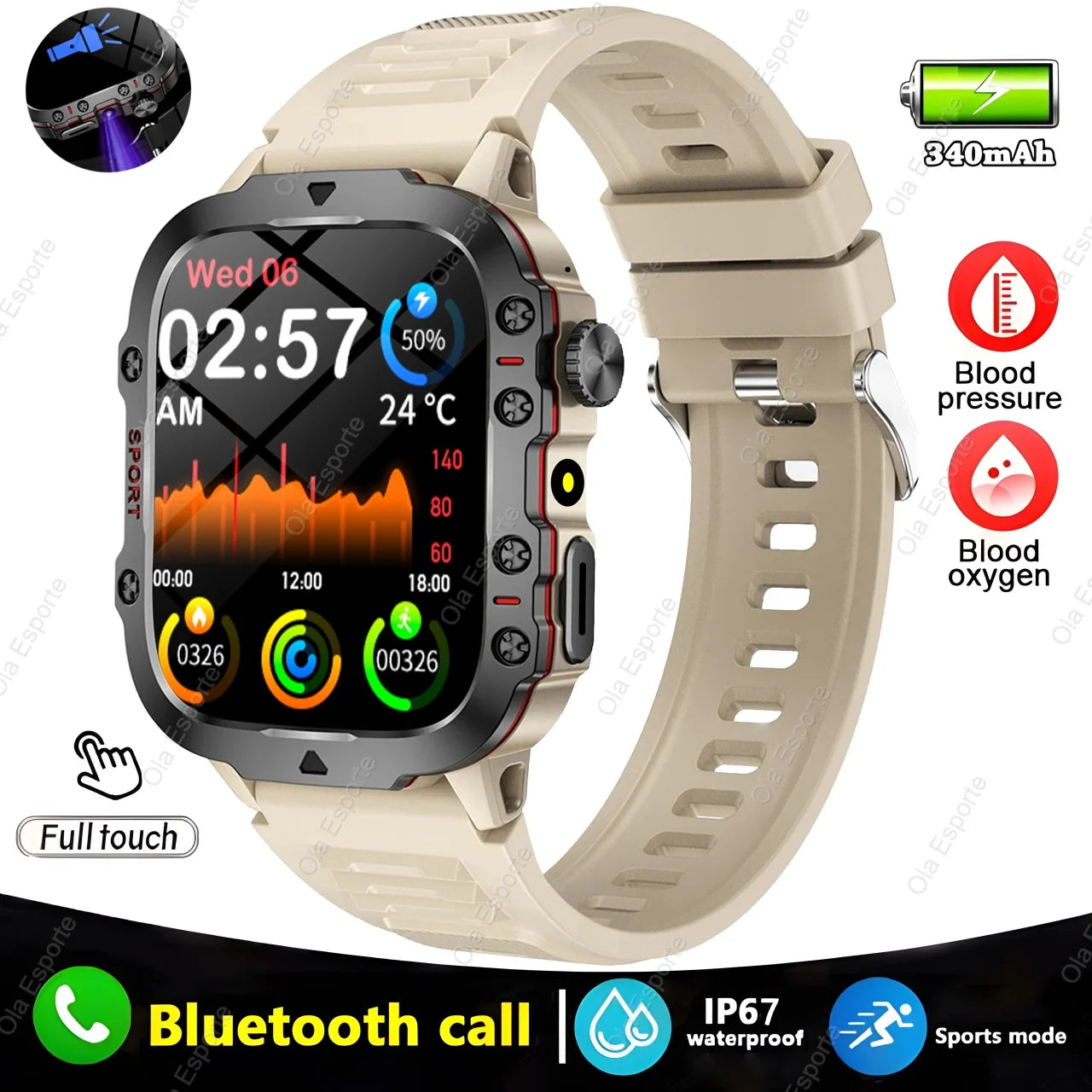2025 New For Xiaomi Military Smart Watch Men IP68 5ATM Outdoor Sports