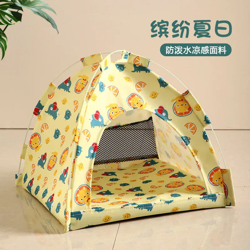 Pet Tent Bed Removable Cat Sofa Basket Canvas