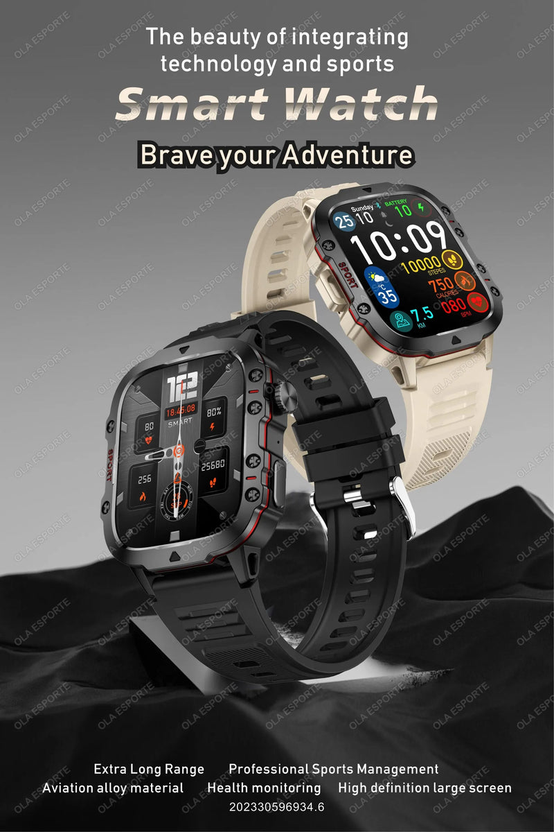 2025 New For Xiaomi Military Smart Watch Men IP68 5ATM Outdoor Sports Fitness - Loja Manuel Coelho