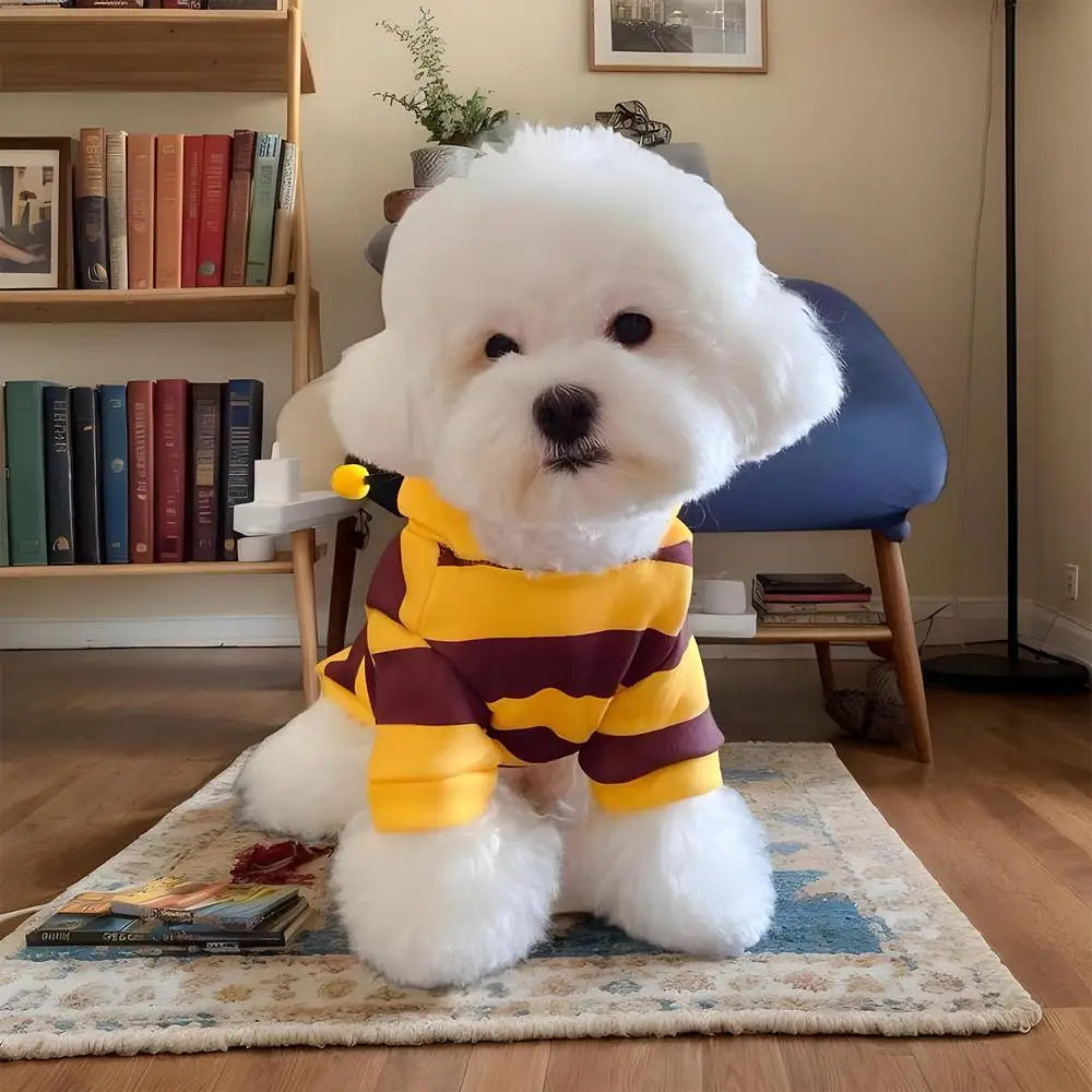 Bee Costume For Cat Dog Halloween Pet Cosplay Hoodies Pet Halloween Christmas Cosplay Dress Hoodie for Small Medium Pets Dog Cat