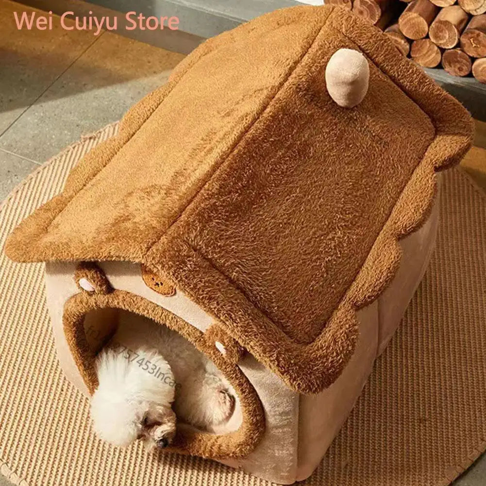 Casa para cães pequenos e médios, ideal para o inverno