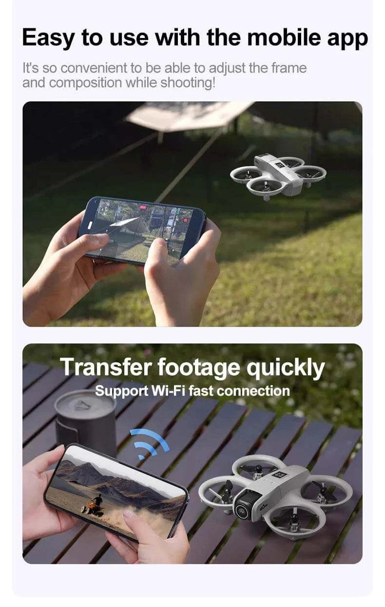 GT3 Mini With LED Foldable Drone GPS 8K HD Dual Camera Brushless Motor