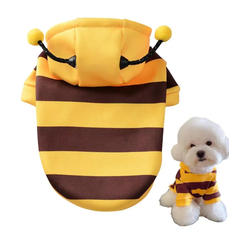Bee Costume For Cat Dog Halloween Pet Cosplay Hoodies Pet Halloween Christmas Cosplay Dress Hoodie for Small Medium Pets Dog Cat