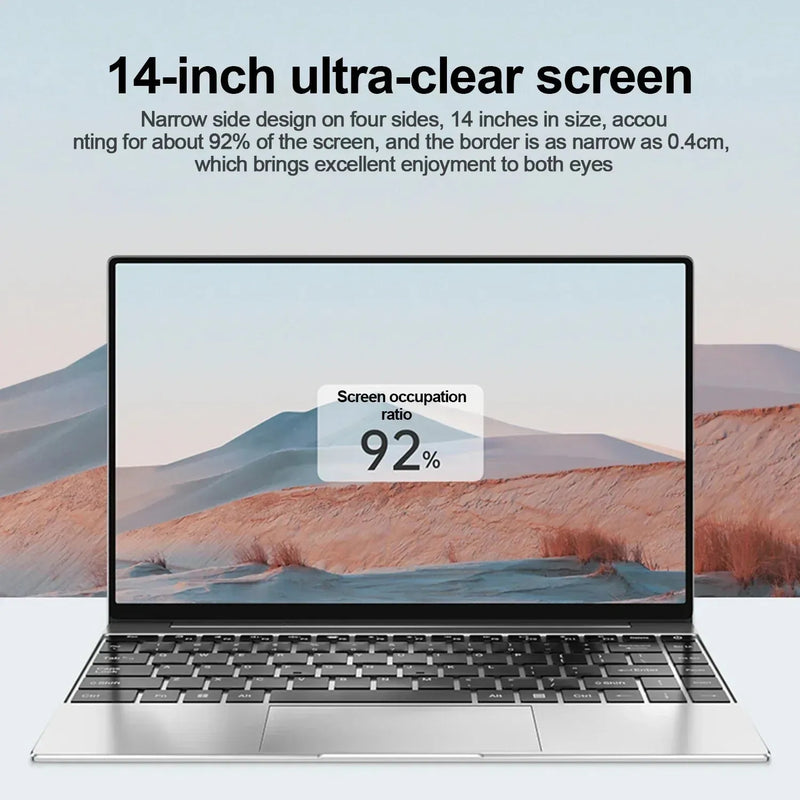 Ultra Slim Laptop 16GB RAM 2TB SSD Intel N3700 Notebook Gamer - Loja Manuel Coelho
