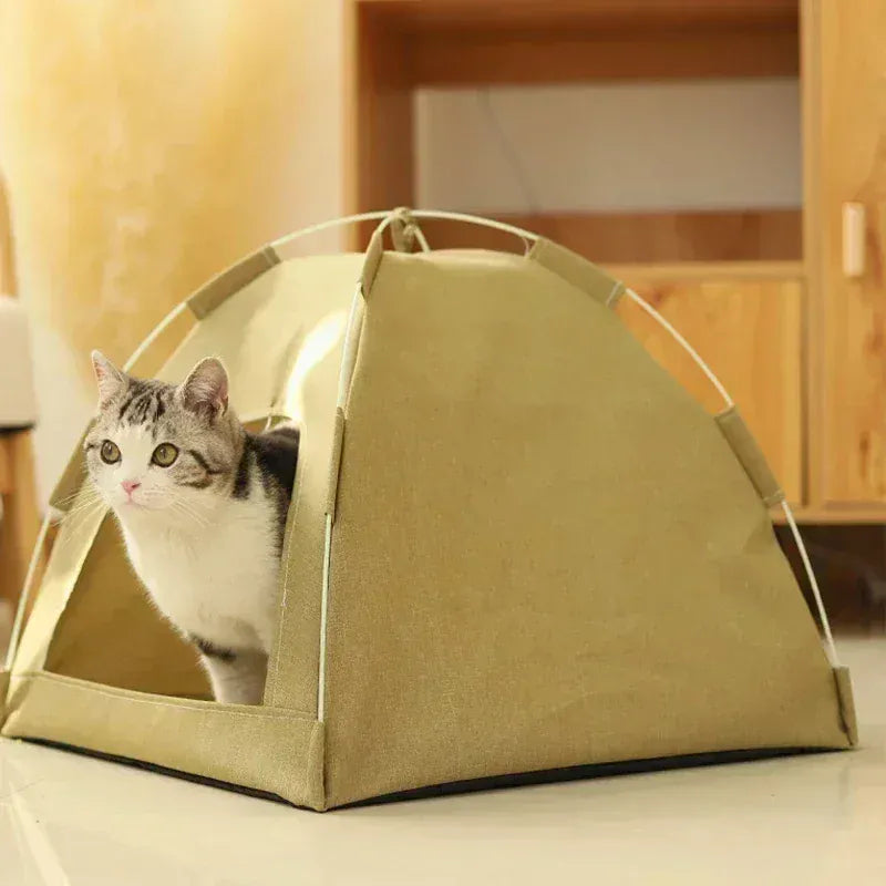 Pet Tent Bed Removable Cat Sofa Basket Canvas