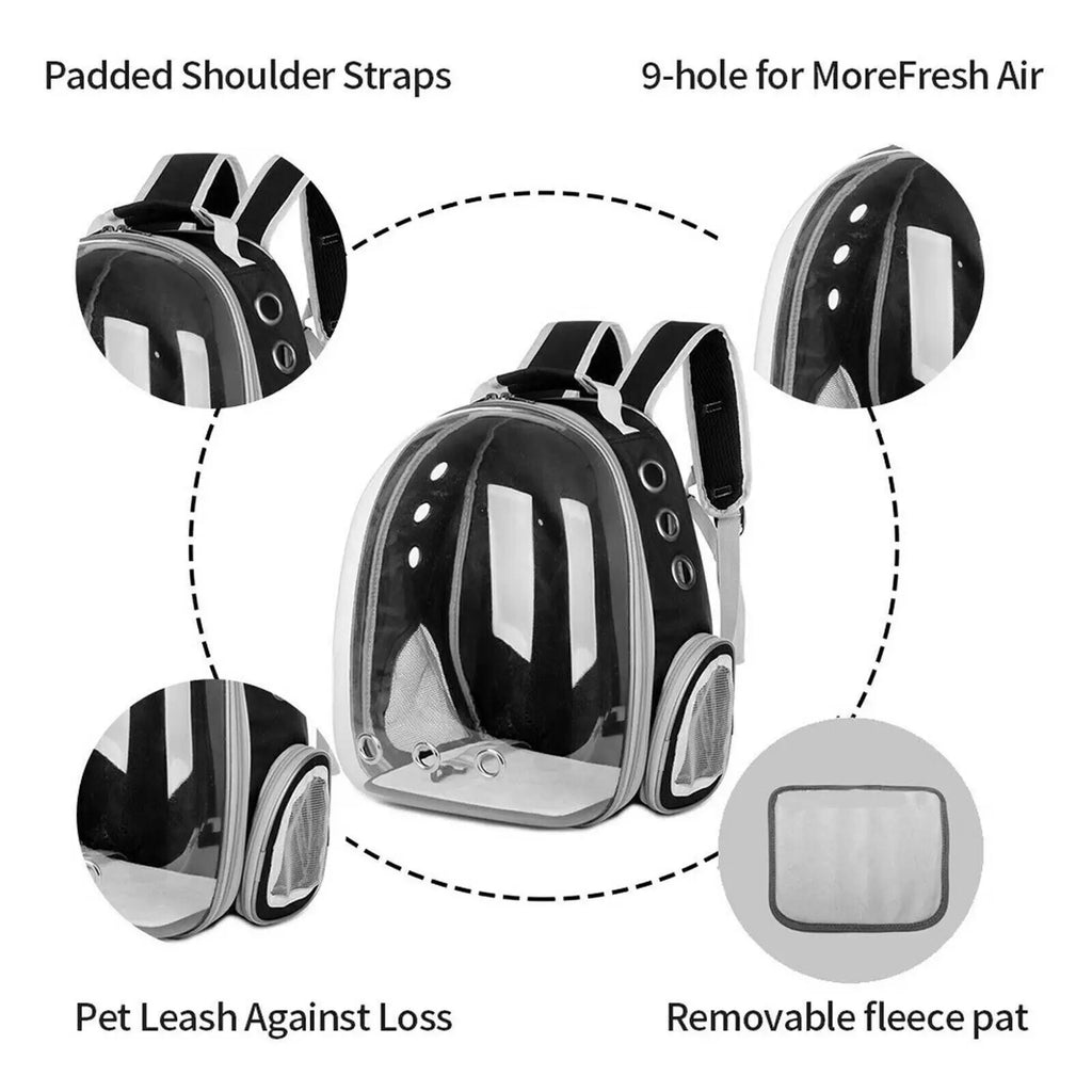 Transparent Cat Backpack Carrier 42x35x25cm Clear Portable See Thr