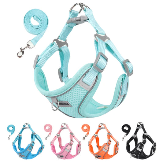 Dog Harness Leash Set for Small Medium Dog Cat Chest Strap Reflective Dog Clothes