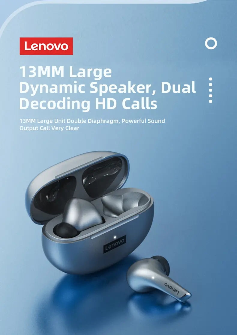 Choice Lenovo LP5 Wireless Bluetooth Earbuds HiFi Music Earphones Headphones