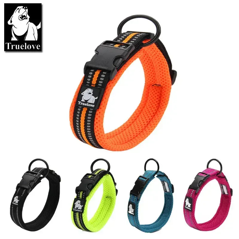 Reflective Dog Collar Padded Nylon 3M Reflective Breakaway in orange and various colors for added visibility and comfort.