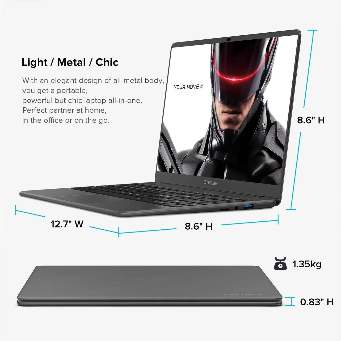 Teclast F7 Plus 3 Laptop, 14.1 Inches, 8Th Gen. Gemini Lake Celeron Cpu, 8Gb Ram, 256Gb Ssd - Loja Manuel Coelho