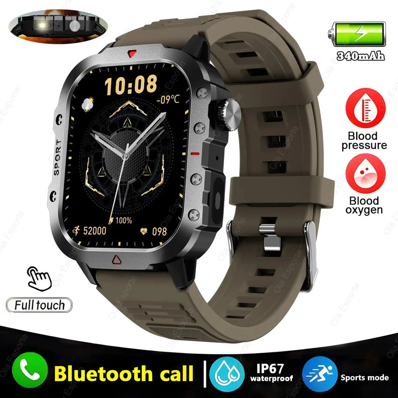 New For Huawei Xiaomi Military GPS Smart Watch Men Flashlight Compass Waterproof-Loja Manuel Coelho