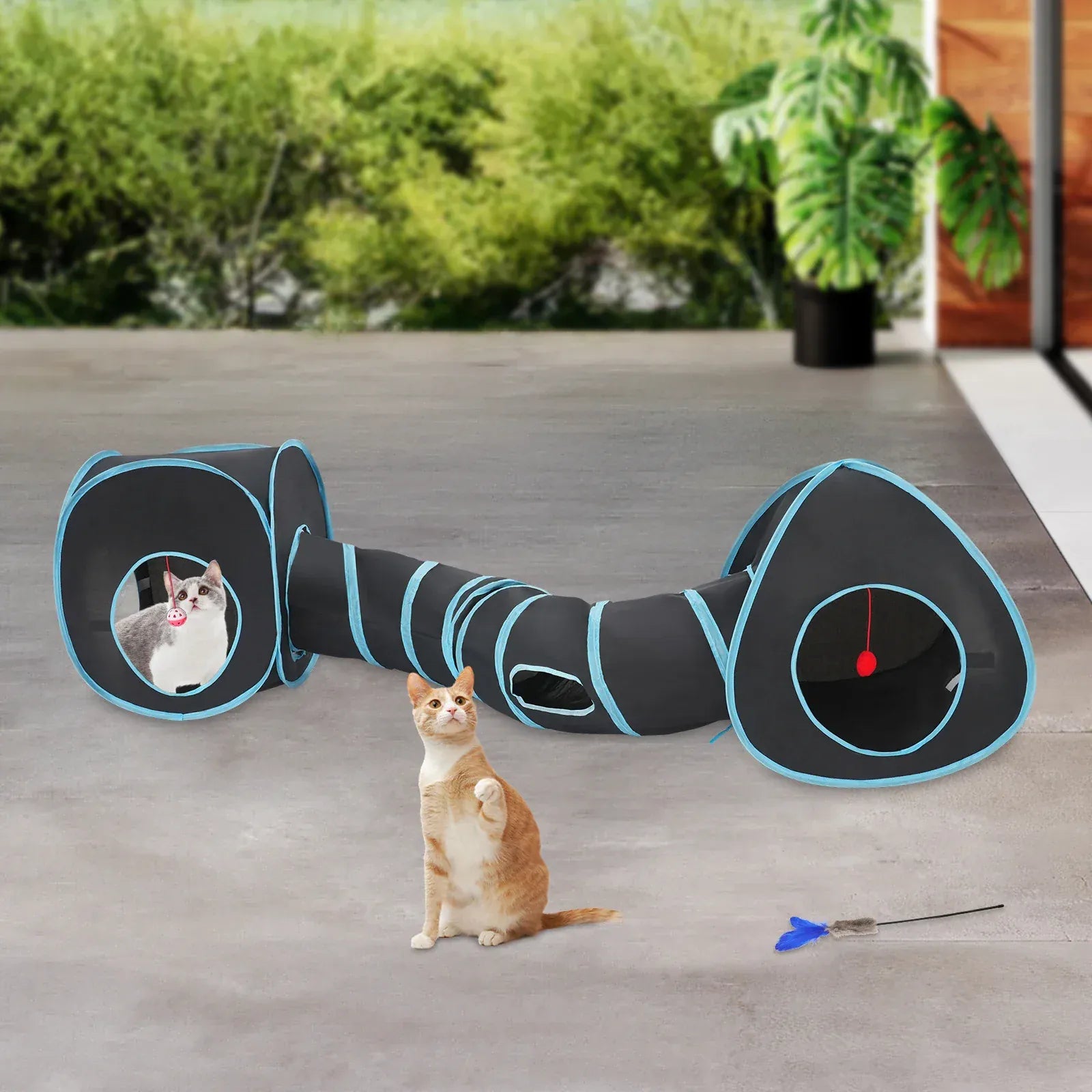 collapsible cat tunnel for indoor outdoor use