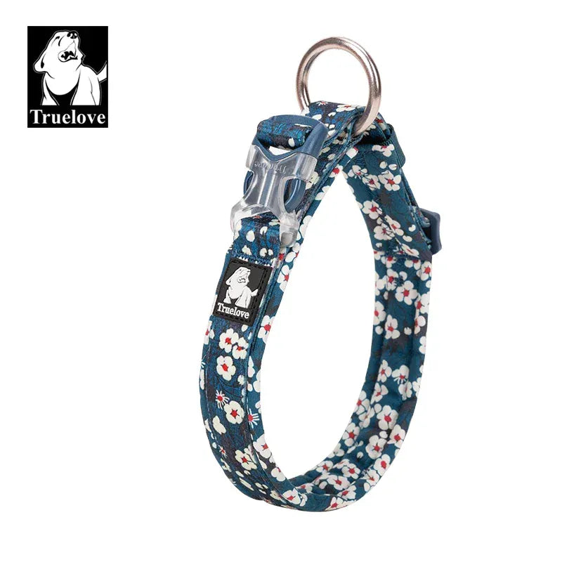 Padded Floral Pet Collar True Love Quick Release Personalized Cotton Collar For Cats And Dogs