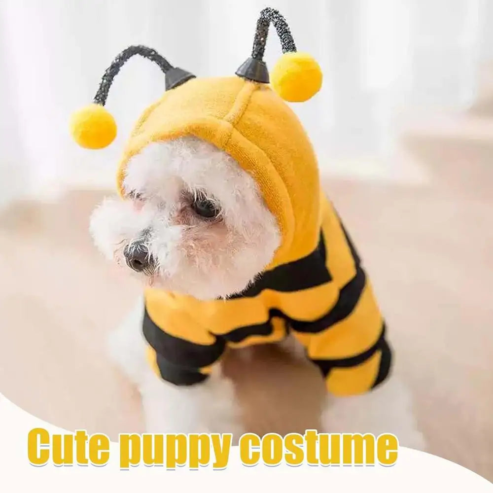 Bee Costume For Cat Dog Halloween Pet Cosplay Hoodies Pet Halloween Christmas Cosplay Dress Hoodie for Small Medium Pets Dog Cat