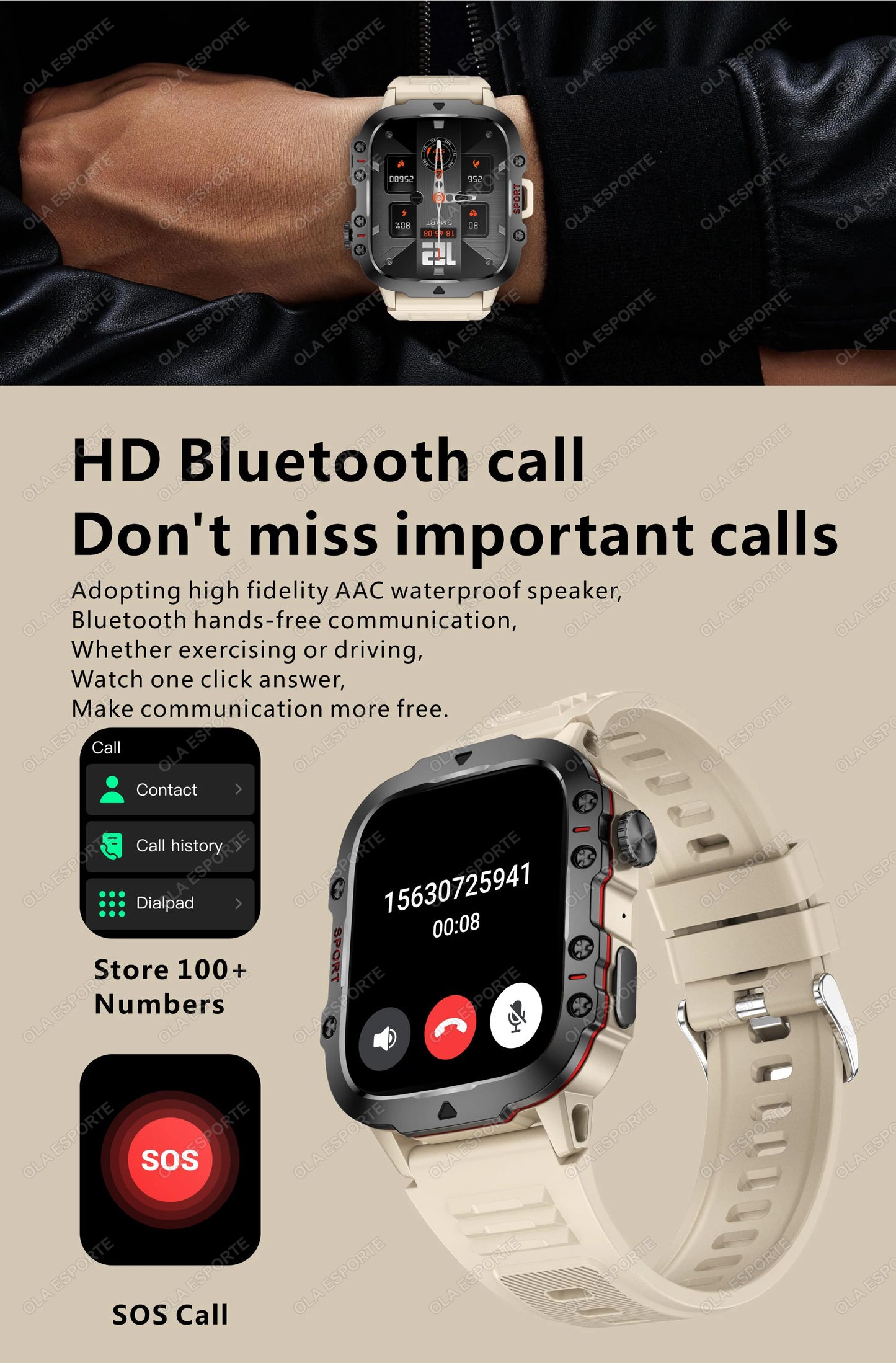 2025 New For Xiaomi Military Smart Watch Men IP68 5ATM Outdoor Sports