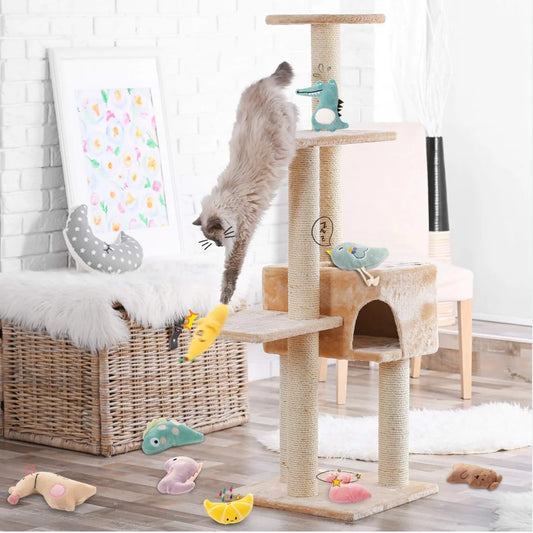 Pet Molar Bite toy Cartoon Stuffed Animal Cute Plush Cat Chew Toy