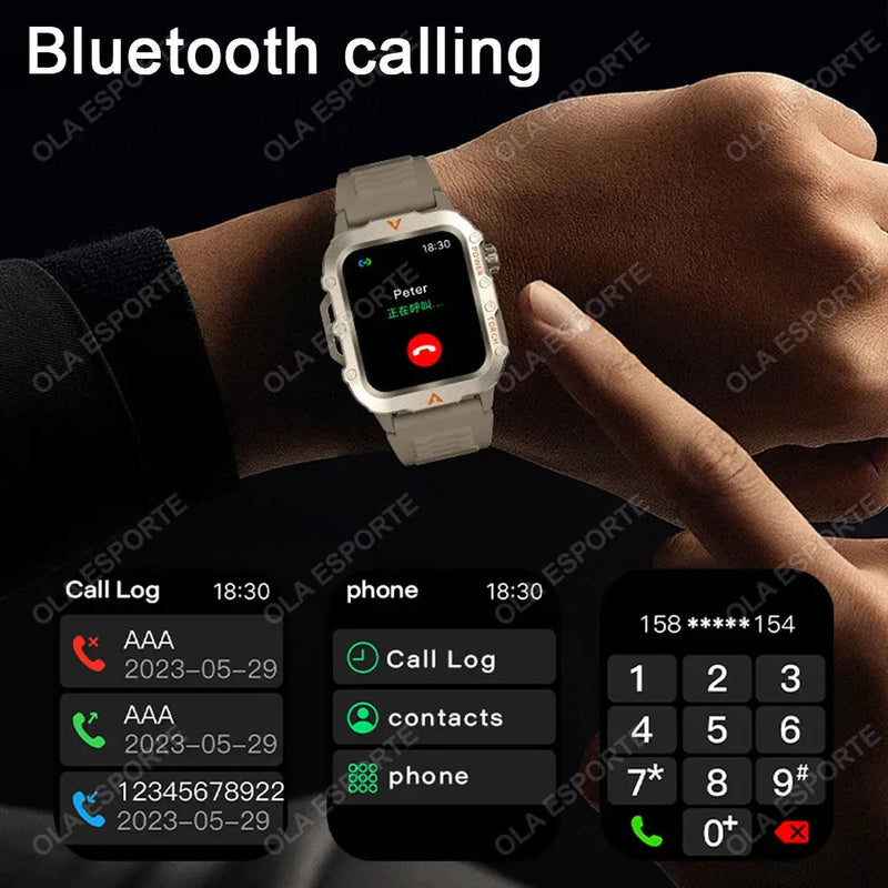 New For Huawei Xiaomi Military GPS Smart Watch Men Flashlight Compass Waterproof-Loja Manuel Coelho
