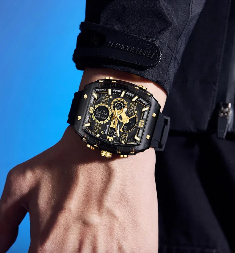 SMAEL 8109 New Men's Watch Multifunctional Sports 50M Waterproof Dual Display